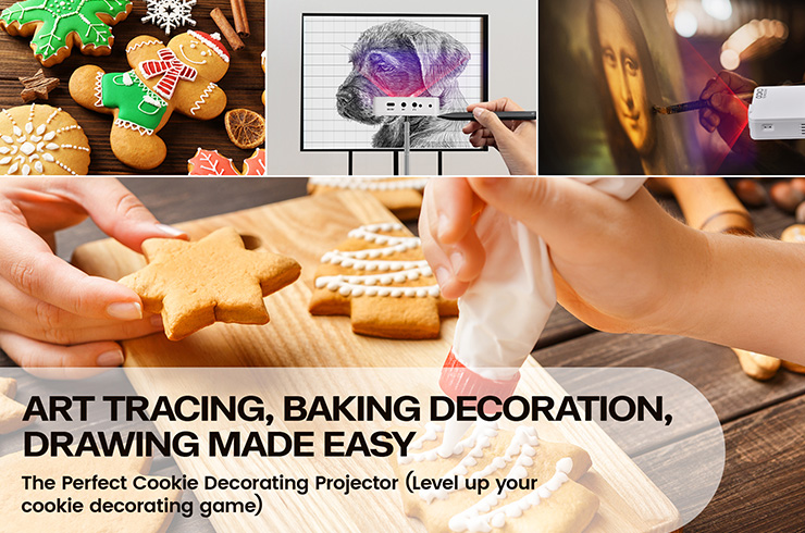 Art Tracing made easy the LED Pico+ Max can be used to decorate baking and draw murals