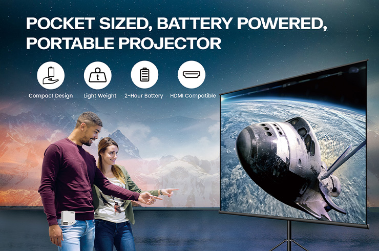 Pocket Sized, Battery Powered, Portable Projector