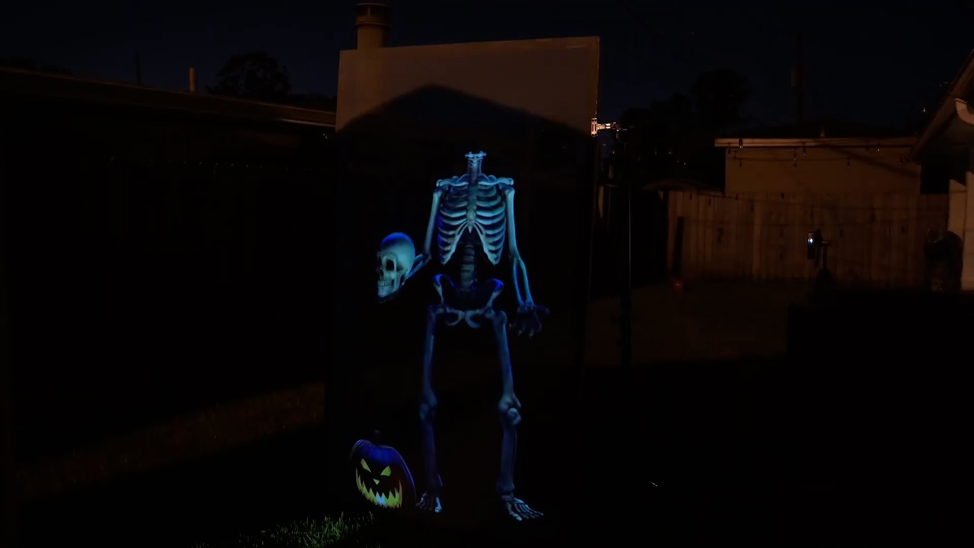 M7 Special FX - Projected Headless Skeleton in the dark
