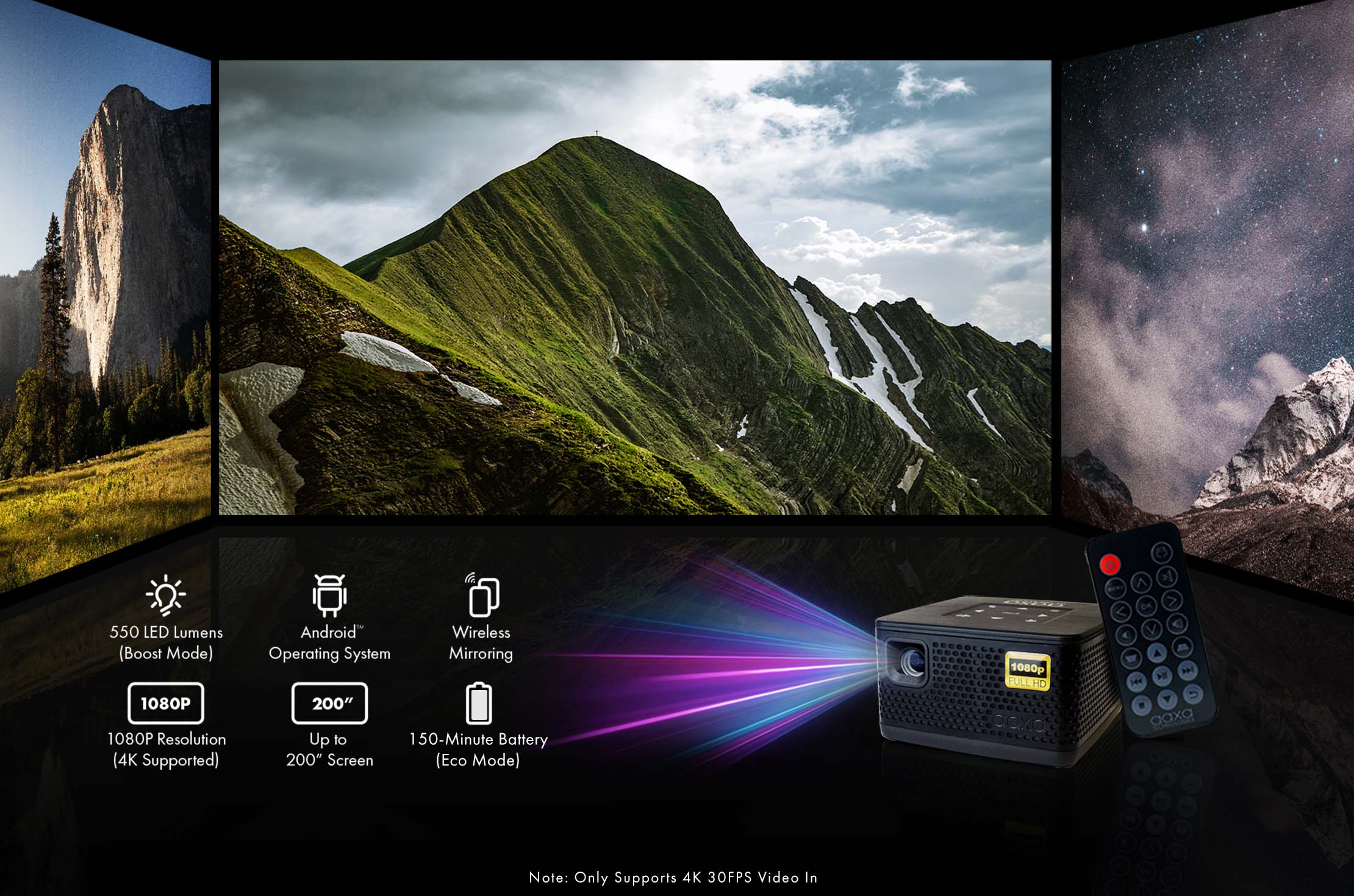 The P7+ a Powerful Mini Projector that can Play 4K 30hz through HDMI