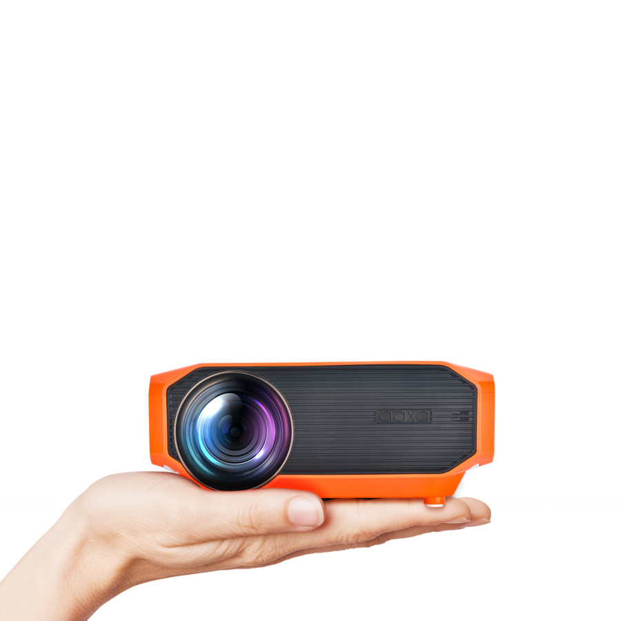 AAXA HP4 Halloween Special FX Projector held in a hand